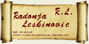 Radonja Leškinović vizit kartica